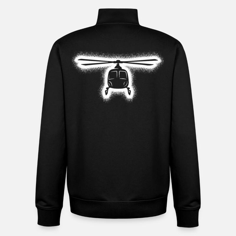 Pilote d’hélicoptère des garçons masculins - Sweat zippé unisexe en coton bio Stanley/Stella - noir