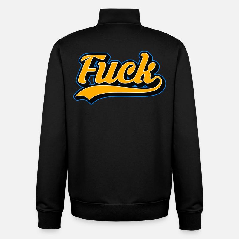 F-Wort-Retro-Skript - Unisex Organic Zip Sweatshirt von Stanley/Stella - Schwarz