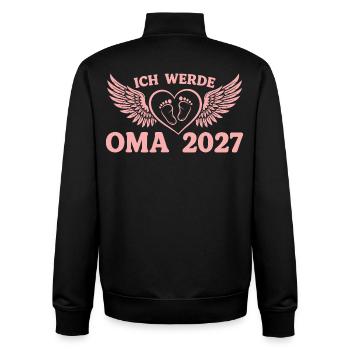 Ich werde Oma 2027 Schwangerschaft Ankündigen - Unisex Organic Zip Sweatshirt von Stanley/Stella - Schwarz - Hinten - AI Model Male 185 light (185cm)