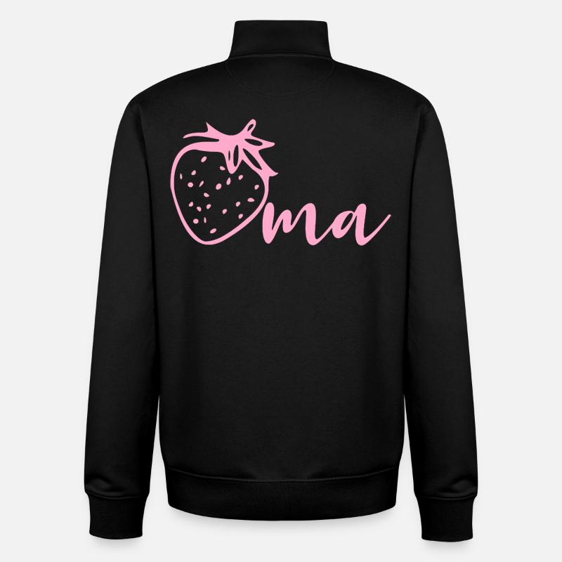 Erdbeeren Oma - Unisex Organic Zip Sweatshirt von Stanley/Stella - Schwarz