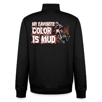Meine Lieblingsfarbe Ist Schlamm - Unisex Organic Zip Sweatshirt von Stanley/Stella - Schwarz - Hinten - AI Model Male 185 light (185cm)