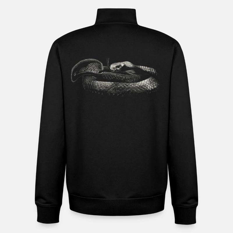 Snake - Sweat zippé unisexe en coton bio Stanley/Stella - noir