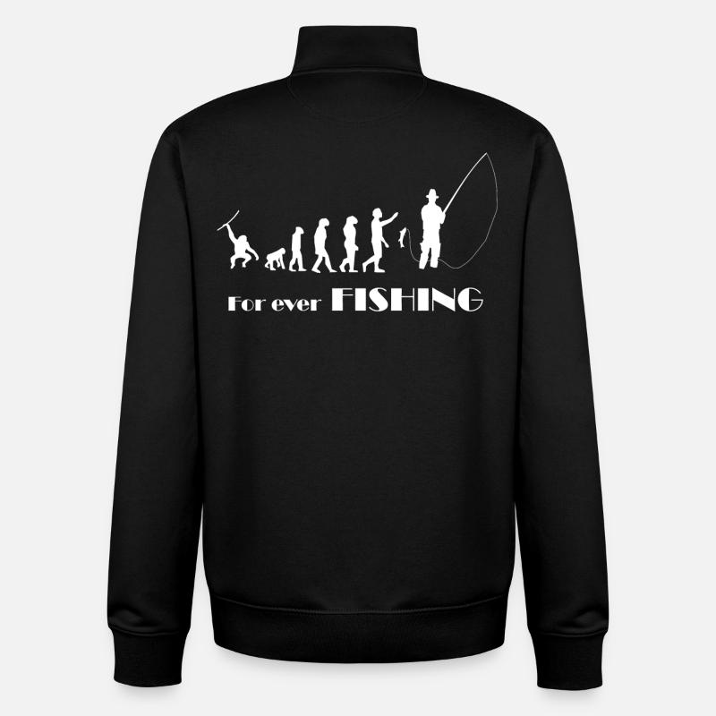Evolution Fishing - For ever Fishing - Unisex Organic Zip Sweatshirt von Stanley/Stella - Schwarz