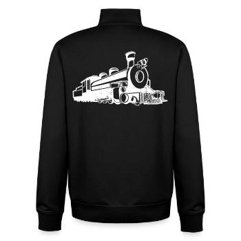 Dampflokomotive Skizze - Unisex Organic Zip Sweatshirt von Stanley/Stella - Schwarz - Hinten - AI Model Male 185 light (185cm)