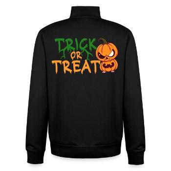 Citrouille d’Halloween Trick or Treat - Sweat zippé unisexe en coton bio Stanley/Stella - noir - Dos - AI Model Male 185 light (185cm)
