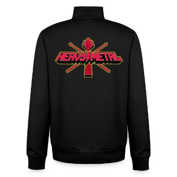 Heavy Metal Guitar and Drumsticks 3D Crest - Unisex Organic Zip Sweatshirt by Stanley/Stella - black - Back - AI Model Male 185 light (185cm)