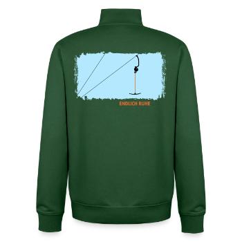 Ankerlift | Finally peace, skiing, skiing holidays - Unisex Organic Zip Sweatshirt by Stanley/Stella - bottle green - Back - AI Model Male 185 dark (185cm)