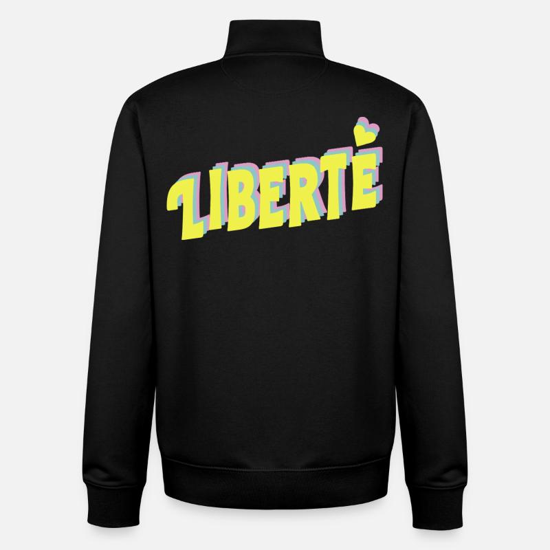 LIBERTÉ Pop Typography - Unisex Organic Zip Sweatshirt von Stanley/Stella - Schwarz