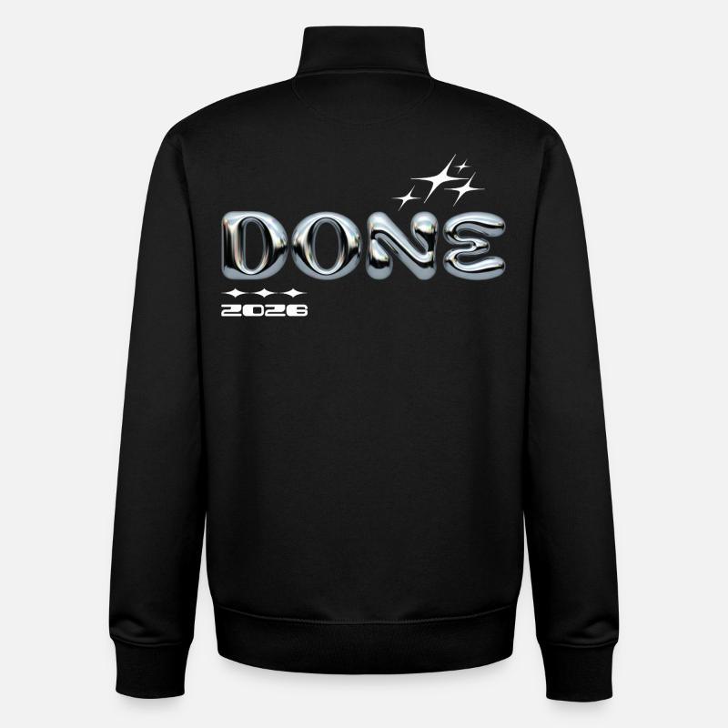Design de bulles chromées 2028 terminé - Sweat zippé unisexe en coton bio Stanley/Stella - noir