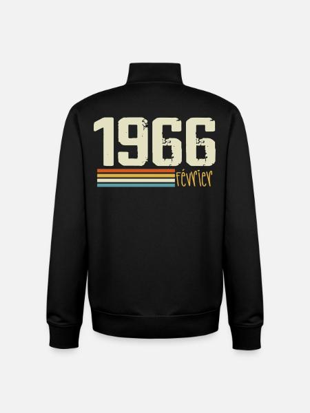 February 1966 - February 1966 Anniversary 1966 - Unisex Organic Zip Sweatshirt by Stanley/Stella - black