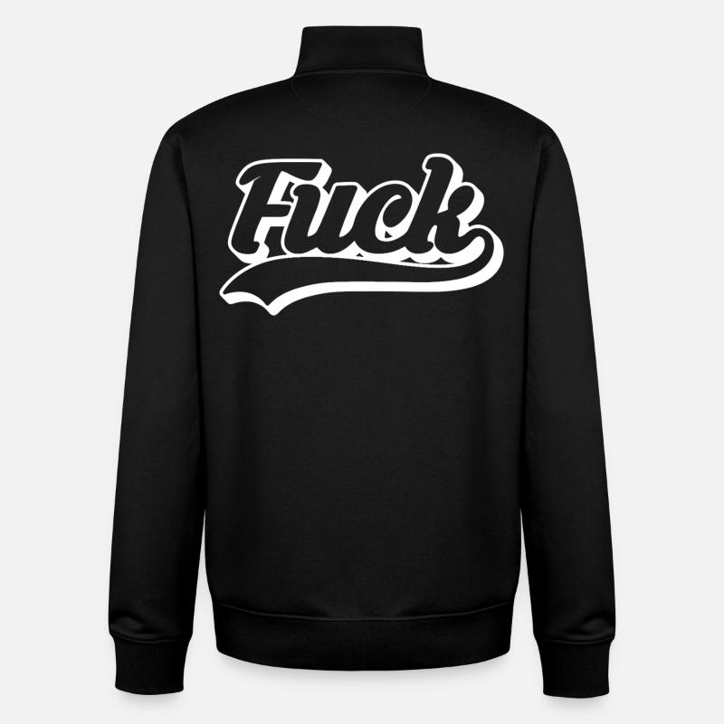 Merde au Rétro Script - Sweat zippé unisexe en coton bio Stanley/Stella - noir