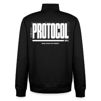 System Down Unperfektes Projekt - Unisex Organic Zip Sweatshirt von Stanley/Stella - Schwarz - Hinten - AI Model Male 185 light (185cm)
