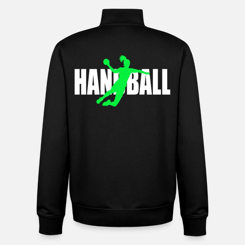 Handball - Sweat zippé unisexe en coton bio Stanley/Stella - noir
