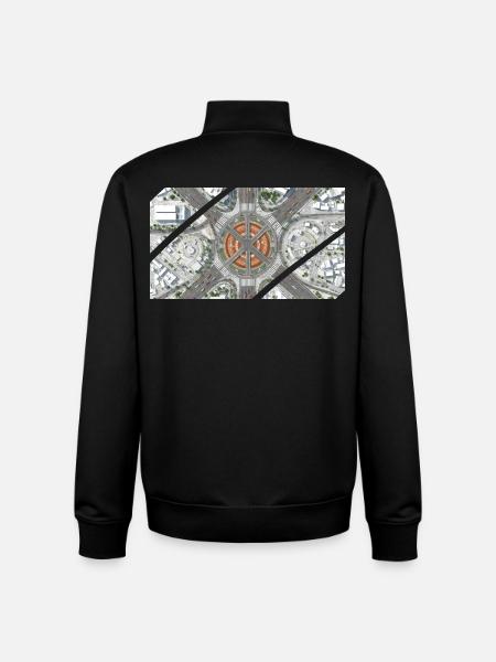 Urban Roundabout Mosaic - Unisex Organic Zip Sweatshirt by Stanley/Stella - black