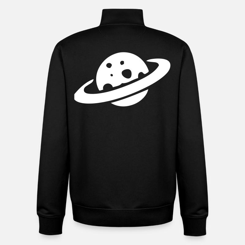 Saturne - Sweat zippé unisexe en coton bio Stanley/Stella - noir