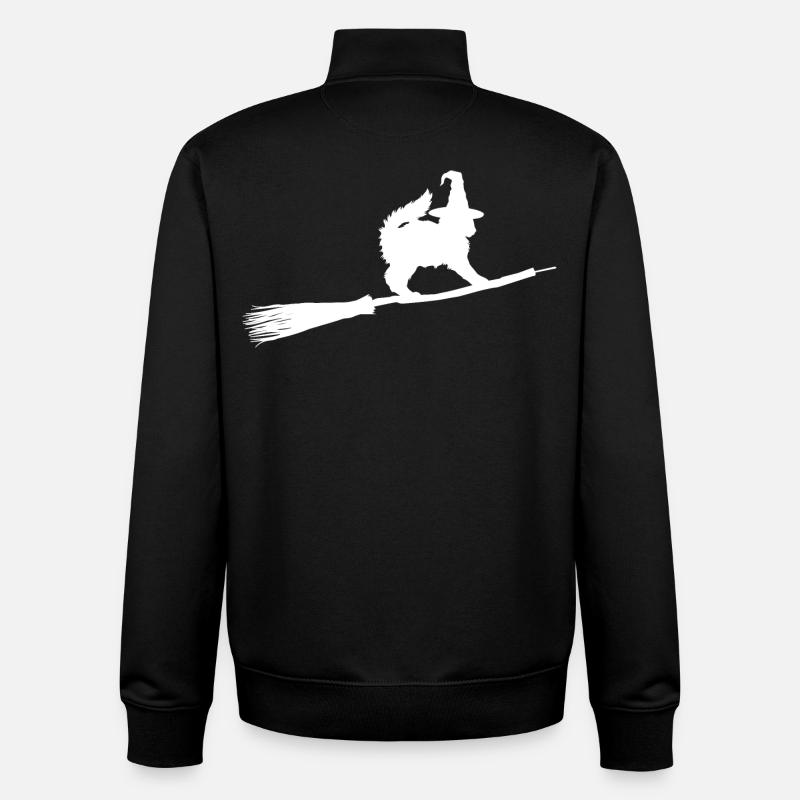 Katzen Hexe - Unisex Organic Zip Sweatshirt von Stanley/Stella - Schwarz