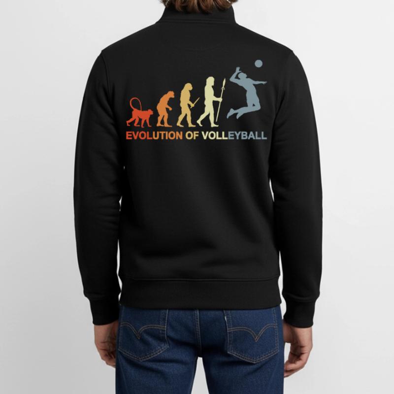Evolution eines Volleyballspielers Unisex Organic Zip Sweatshirt von Stanley/Stella