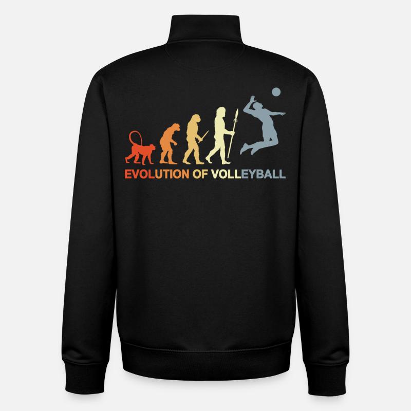 Evolution eines Volleyballspielers - Unisex Organic Zip Sweatshirt von Stanley/Stella - Schwarz