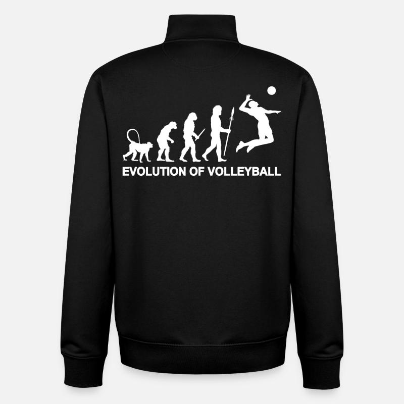 Evolution des Volleyballs - Unisex Organic Zip Sweatshirt von Stanley/Stella - Schwarz