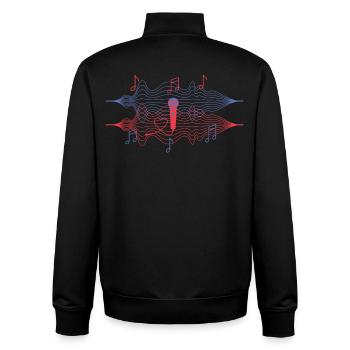 J’adore la musique - Sweat zippé unisexe en coton bio Stanley/Stella - noir - Dos - AI Model Male 185 light (185cm)