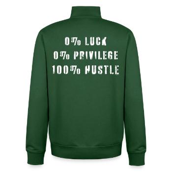 Hustle Zitat Kein Glück Privileg - Unisex Organic Zip Sweatshirt von Stanley/Stella - Flaschengrün - Hinten - AI Model Male 185 dark (185cm)