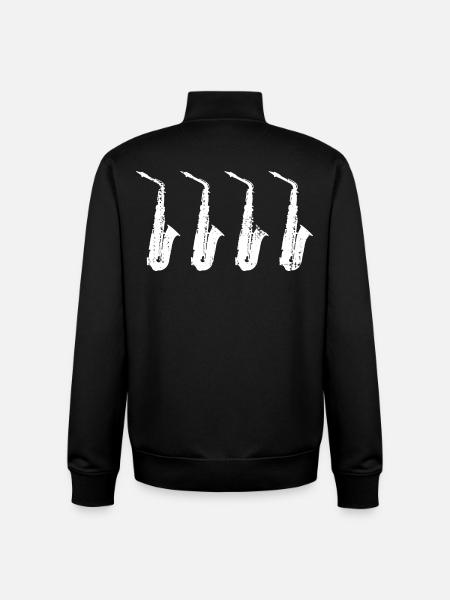 Retro Saxophone Models - Unisex Organic Zip Sweatshirt by Stanley/Stella - black