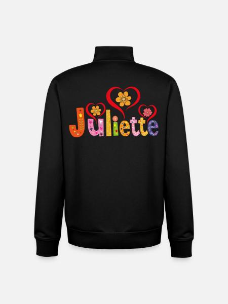 Personalized Juliette Name - Unisex Organic Zip Sweatshirt by Stanley/Stella - black