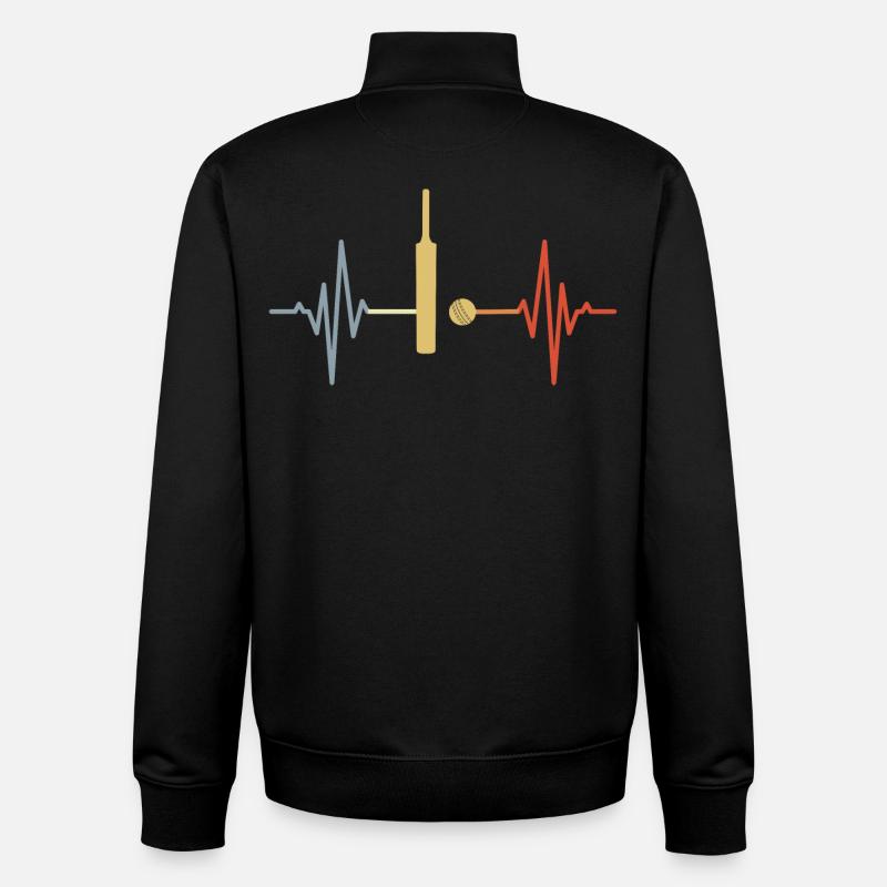 Cricket Palpitations ECG - Unisex Organic Zip Sweatshirt by Stanley/Stella - black