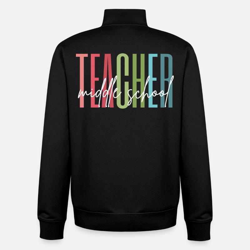 Cadeau d’enseignant de collège - Sweat zippé unisexe en coton bio Stanley/Stella - noir
