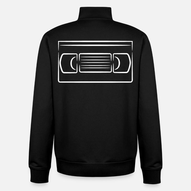 Cassette vidéo - Sweat zippé unisexe en coton bio Stanley/Stella - noir