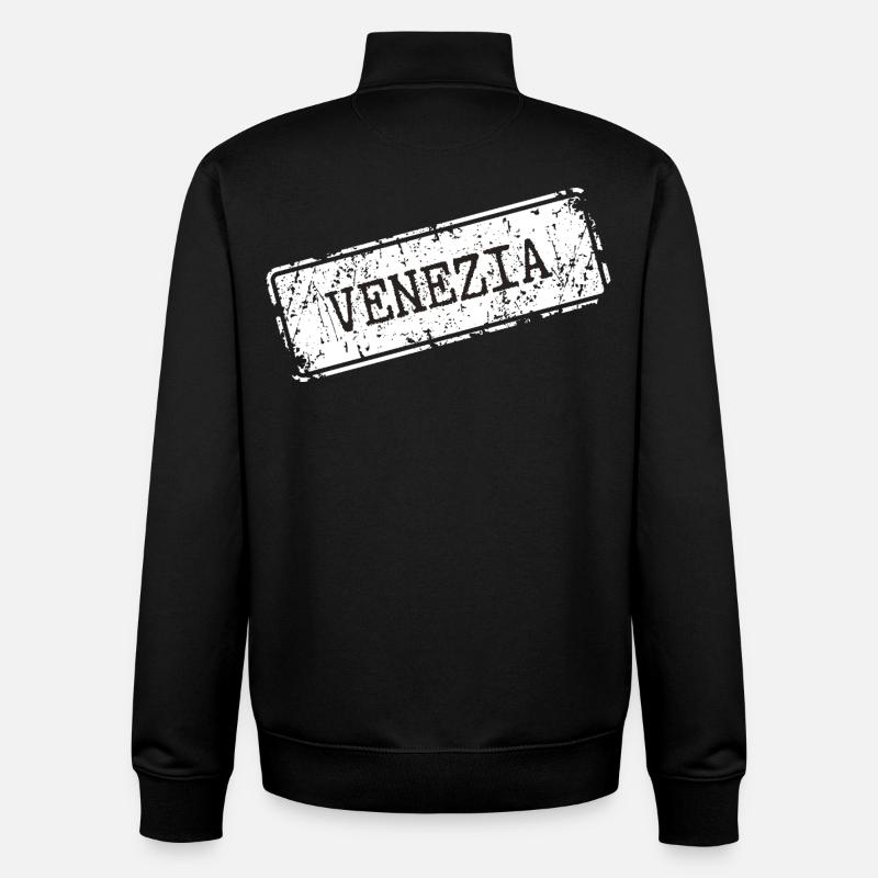 Venezia Stadtsilhouette Design - Unisex Organic Zip Sweatshirt von Stanley/Stella - Schwarz