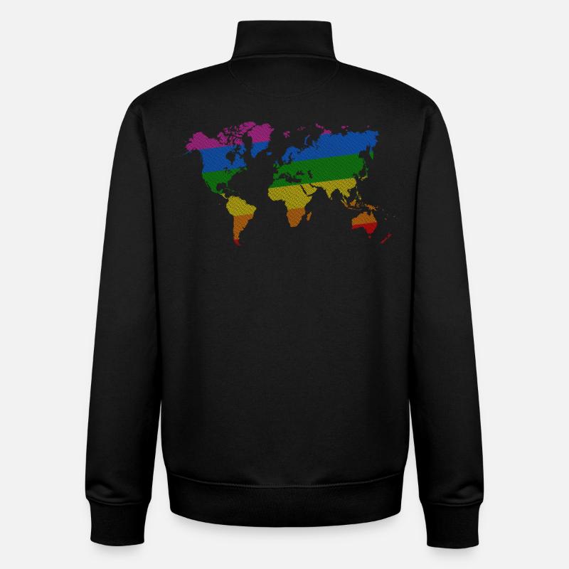 Le monde de la fierté - Sweat zippé unisexe en coton bio Stanley/Stella - noir