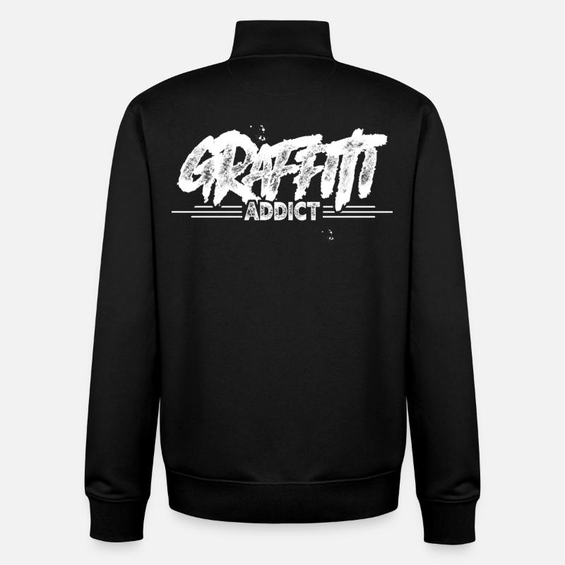 Graffiti - Sweat zippé unisexe en coton bio Stanley/Stella - noir