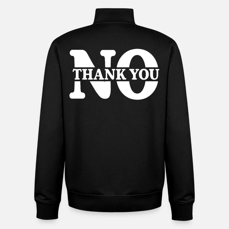 Non merci - Sweat zippé unisexe en coton bio Stanley/Stella - noir