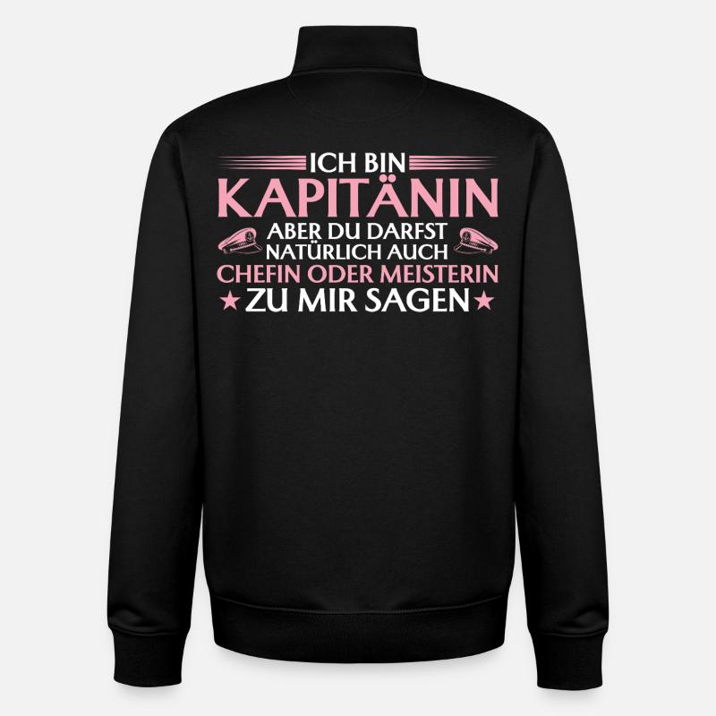 Kapitänin Chefin oder Meisterin - Seglerin - Unisex Organic Zip Sweatshirt by Stanley/Stella - black