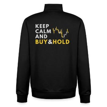 Keep Calm - Buy & Hold Investor - Unisex Organic Zip Sweatshirt von Stanley/Stella - Schwarz - Hinten - AI Model Male 185 light (185cm)