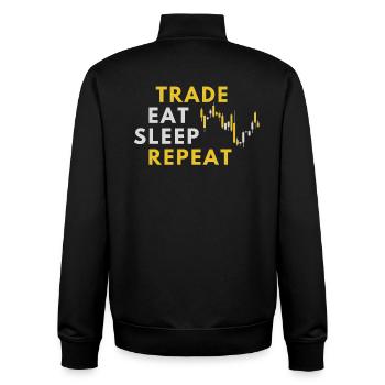 Trader - Trading Börse Aktien - Unisex Organic Zip Sweatshirt von Stanley/Stella - Schwarz - Hinten - AI Model Male 185 light (185cm)