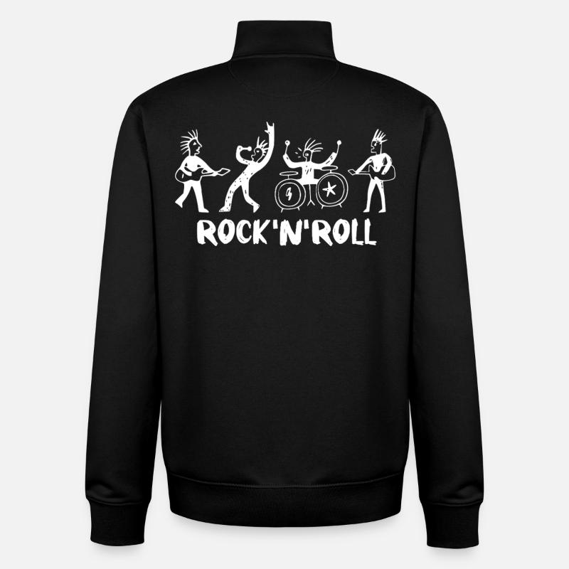 Groupe de rock and roll - Sweat zippé unisexe en coton bio Stanley/Stella - noir