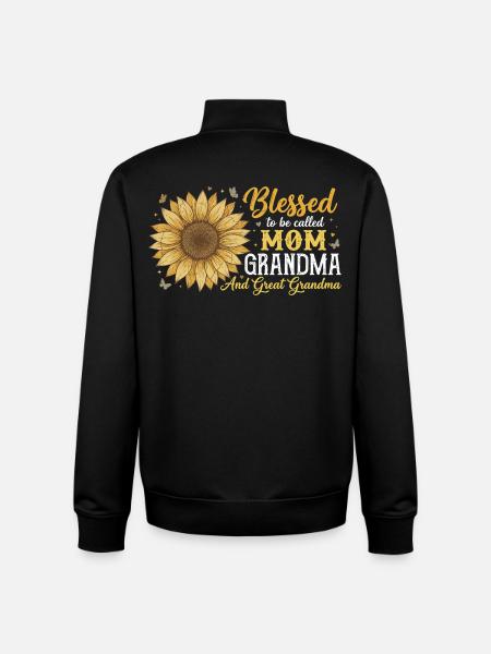 Urgroßmutter-Oma Sonnenblumen-Geschenk - Unisex Organic Zip Sweatshirt von Stanley/Stella - Schwarz
