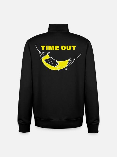 TIME OUT - Unisex Organic Zip Sweatshirt by Stanley/Stella - black