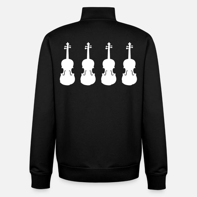 Modèles de violons rétro - Sweat zippé unisexe en coton bio Stanley/Stella - noir