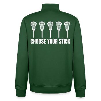 Lacrosse Schläger - Unisex Organic Zip Sweatshirt von Stanley/Stella - Flaschengrün - Hinten - AI Model Male 185 dark (185cm)