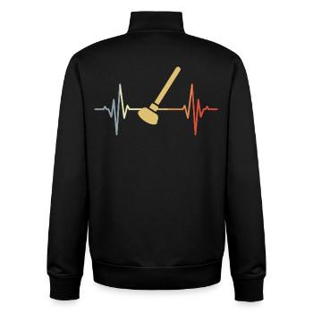 Retro Suction Cup Pulse Rate - Unisex Organic Zip Sweatshirt by Stanley/Stella - black - Back - AI Model Male 185 light (185cm)