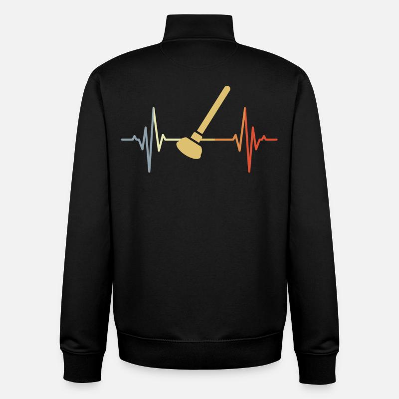 Fréquence d’impulsion de la ventouse rétro - Sweat zippé unisexe en coton bio Stanley/Stella - noir