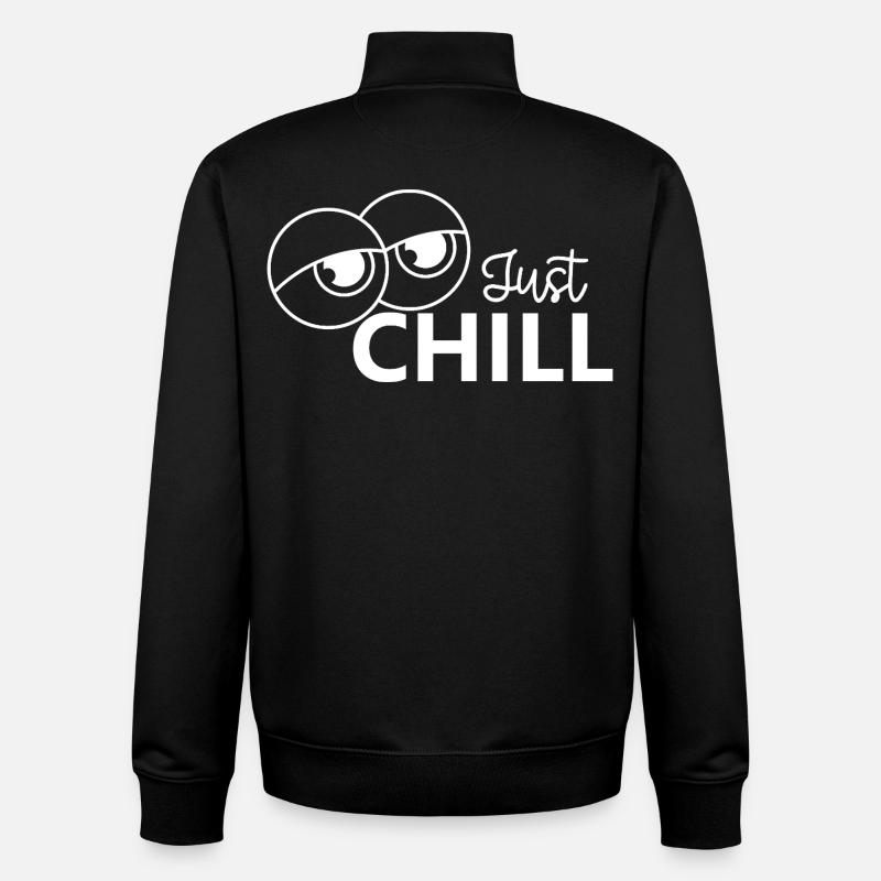 Juste se détendre / Juste détendu - Sweat zippé unisexe en coton bio Stanley/Stella - noir