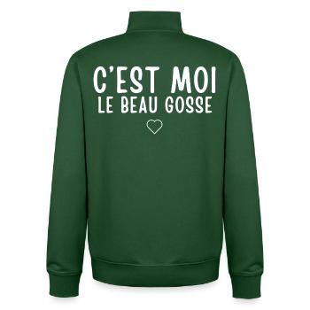 It's Me, the Handsome Guy - Casual Style - Unisex Organic Zip Sweatshirt by Stanley/Stella - bottle green - Back - AI Model Male 185 dark (185cm)