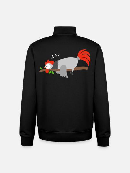 Good Night Rooster Design Shirt - Unisex Organic Zip Sweatshirt by Stanley/Stella - black