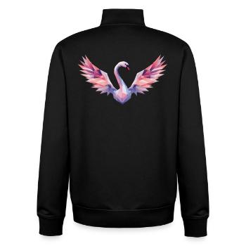 Geometric Swan with Gradient - Unisex Organic Zip Sweatshirt by Stanley/Stella - black - Back - AI Model Male 185 light (185cm)