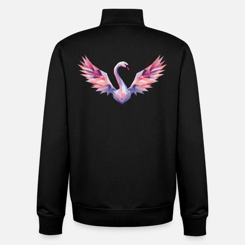 Geometric Swan with Gradient - Unisex Organic Zip Sweatshirt by Stanley/Stella - black