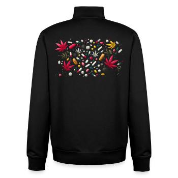 Pills'n'weed - Unisex Organic Zip Sweatshirt von Stanley/Stella - Schwarz - Hinten - AI Model Male 185 light (185cm)